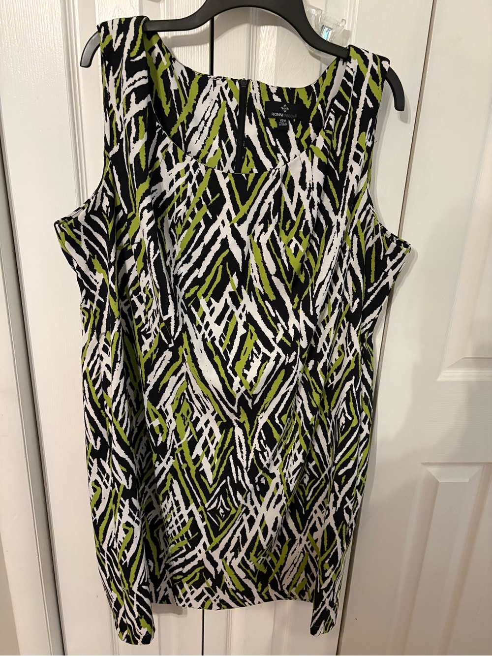 Ronni Nicole Black, White & Lime Geometric Print Tank